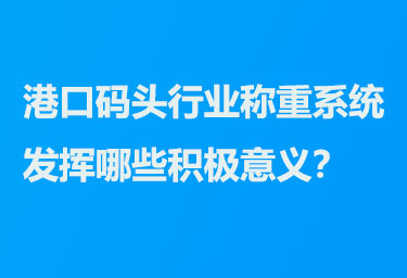 港口码头行业称重系统