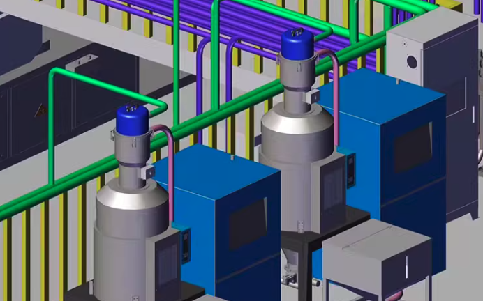 注塑车间中央供料系统